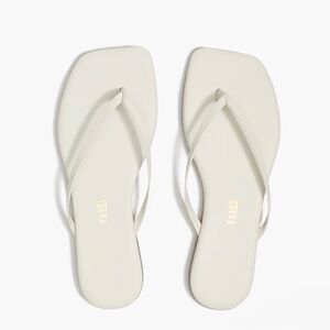TKEES Womens Ivory Square-Toe Lily Flip Flop Sandals